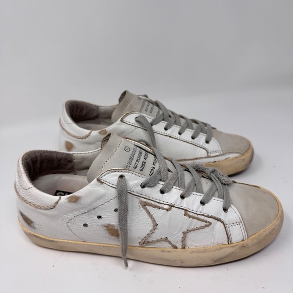 Golden Goose Superstar Sneakers White Leather Nubuck Toe Size 38 - Picture 1 of 10